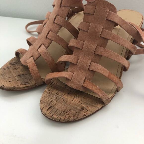 Marc Fisher “phoebe” ankle wrap cork suede sandals - Picture 3 of 8